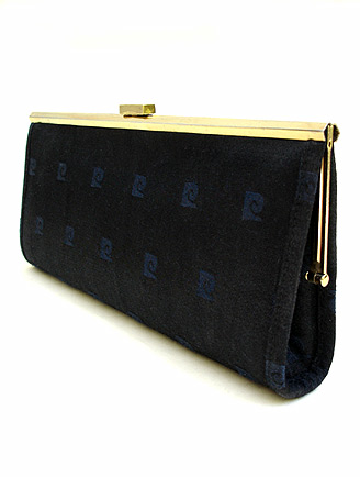 Posh Vintage: Handbags: 70S PIERRE CARDIN SATIN LOGO CLUTCH :  black pierre cardin 1970s clutch