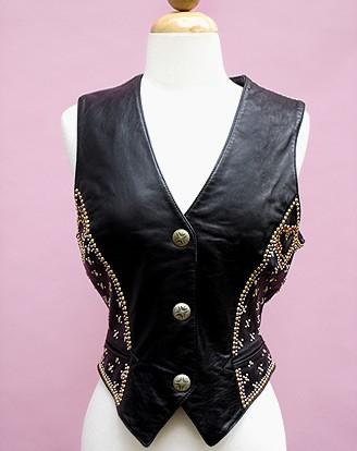 80S BLACK LEATHER VEST
MOTORCYCLE CHIC