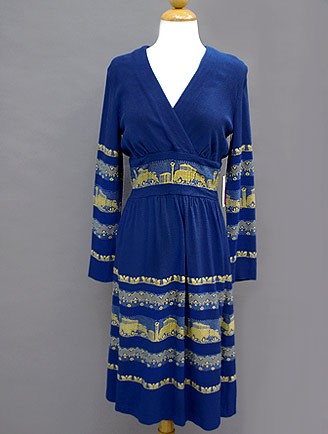70S BLUE GRECIAN DRESS<Br>6