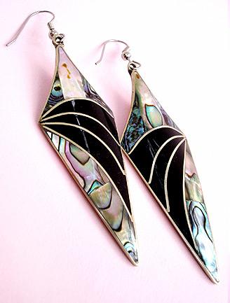 70S MADE IN MEXICO
ABALONE AND SILVER EARRINGS