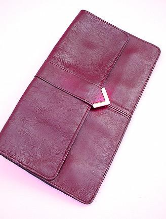 70S WINE LEATHER CLUTCH