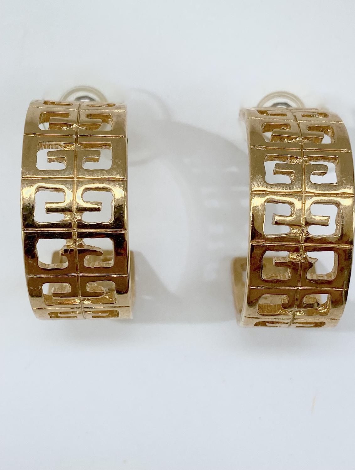 80S GIVENCHY  LOGO G’S  EARRINGS