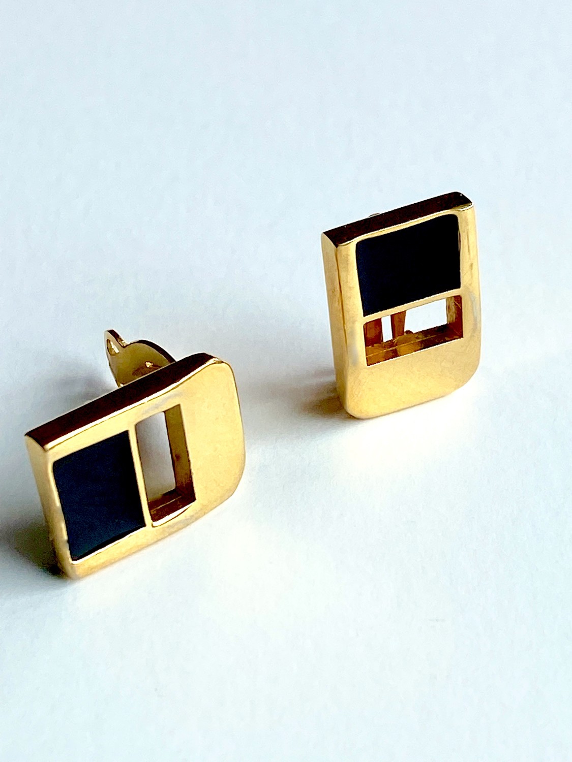 1981 GIVENCHY   TINY TUXEDO EARRINGS