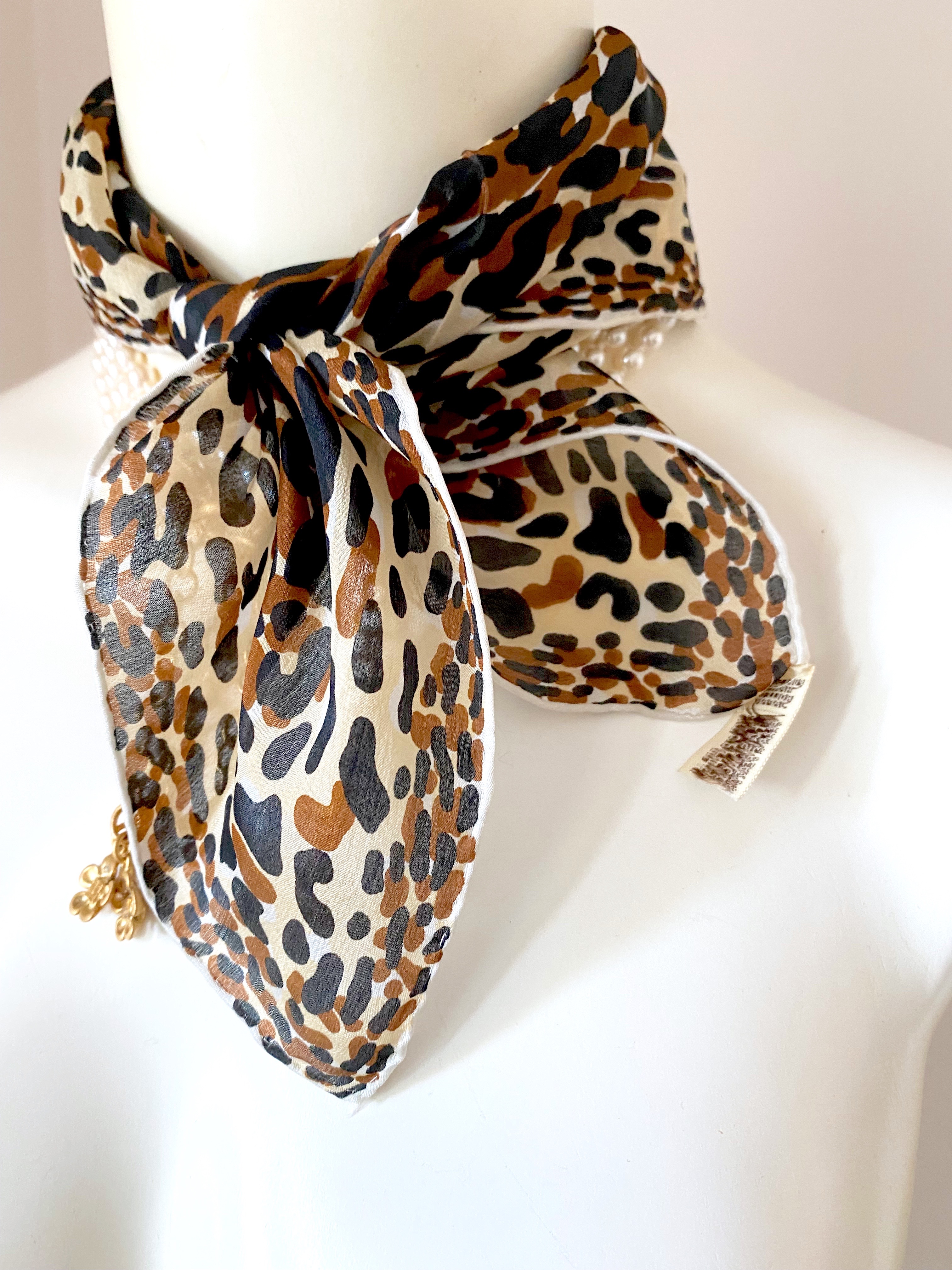 60S BAAR & BEARDS   LEOPARD SQUARE CHIFFON