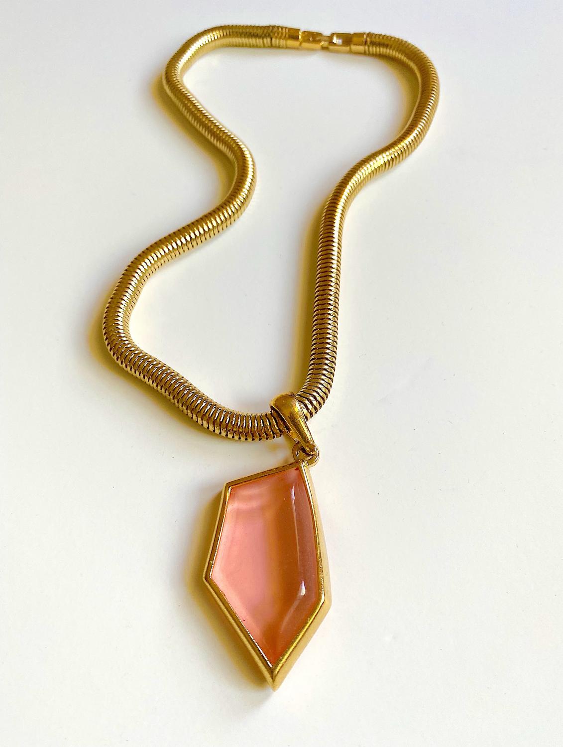 70S GIVENCHY PINK PENDANT  NECKLACE