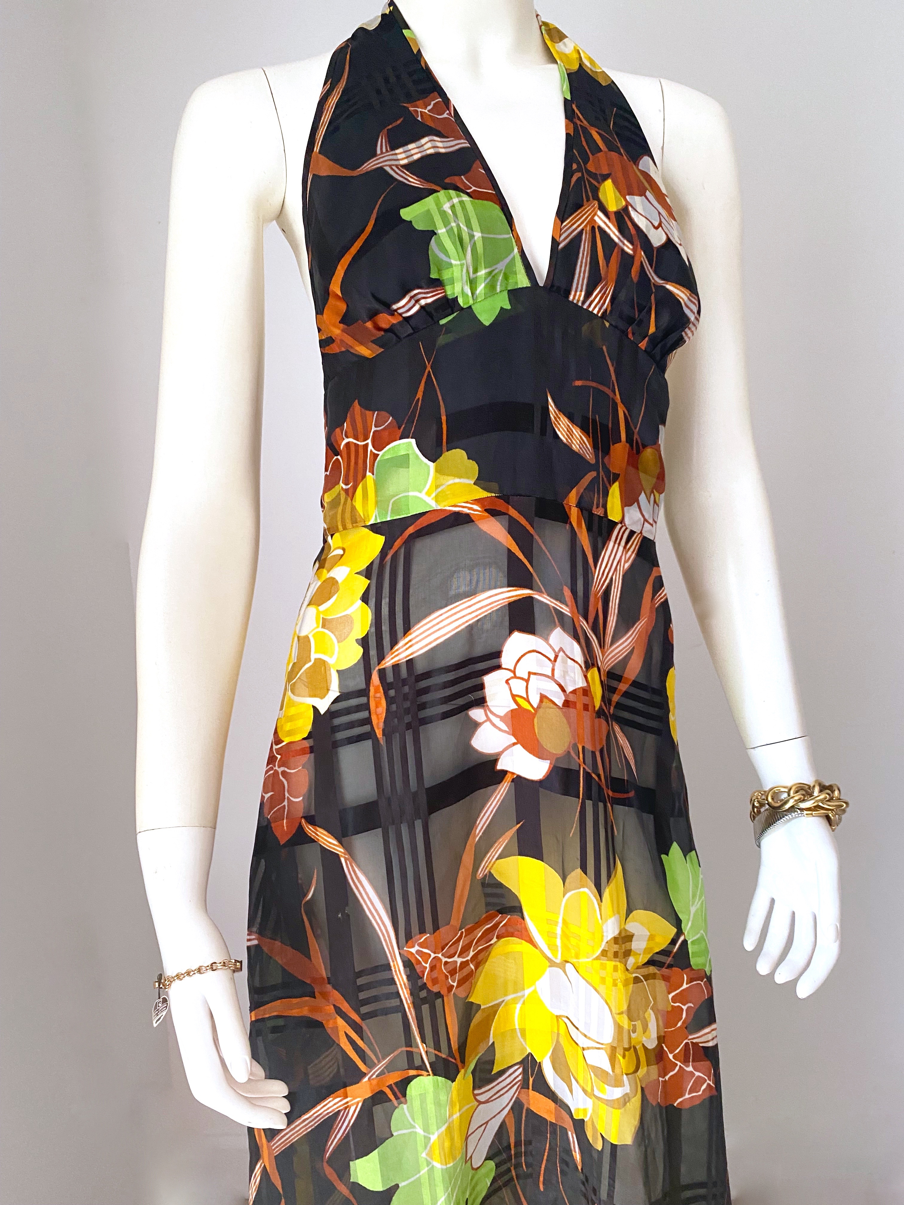 slim fit dress slacks 1970s Black Halter Top Maxi Dress Small main image 0