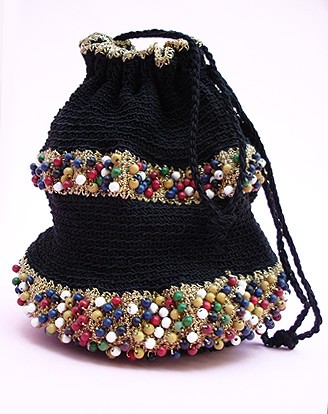 40S WOVEN BEADED BUCKET BAG SASSY JANE