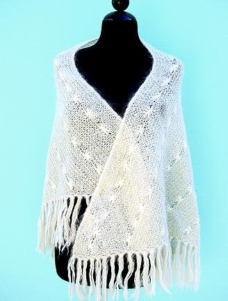 70S IVORY RIBBON SHAWL