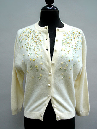 60S BARBARA LEE EMBROIDERED CARDI