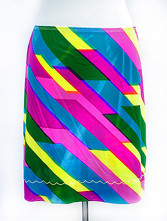 60S  POP STRIPED  SLIP SKIRT