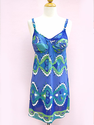 60S EMILIO PUCCI MINI SLIP IN BLUES