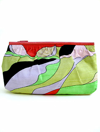 60S EMILIO PUCCI RAW SILK CLUTCH