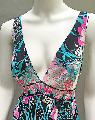 70’S EMILIO PUCCI NOIR FLORAL SLIP