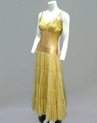 30S GOLDEN  SATIN GODDESS GOWN<br>6