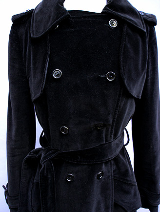 70S CALVIN KLEIN BLACK VELVET MAXI TRENCH 6