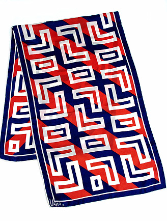 70S VERA  RED, WHITE & BLUE SILK