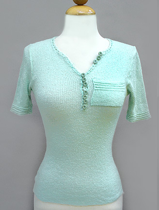 70S PASTEL GREEN TOP