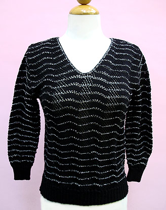 70S BLACK & SILVER SWEATER