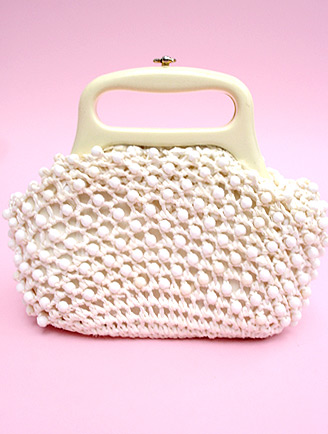 60S GAYMODE  ITALIAN CREAM & WHITE BAUBLE BAG