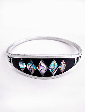 70S MEXICAN SILVER & ABALONE CUFF