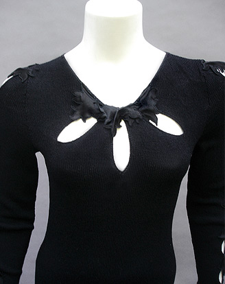 80S ADOLFO BLACK KNIT DRESS  6