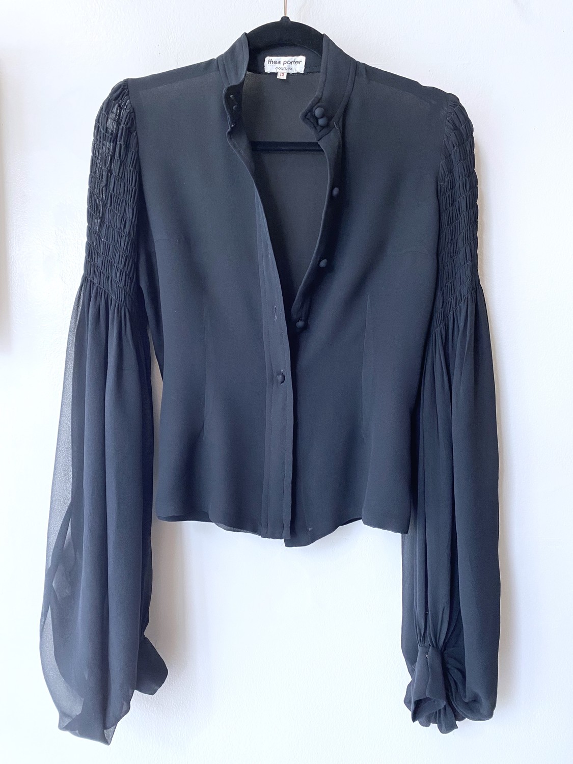70’S THEA PORTER   NOIR SILK BLOUSE