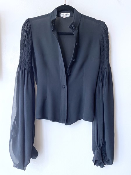 70’S THEA PORTER 
 NOIR SILK BLOUSE