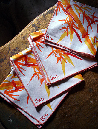 70s VERA  4 BAMBOO NAPKINS