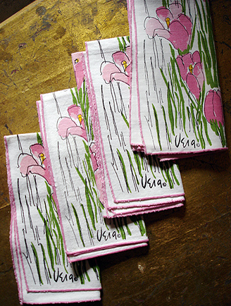 60S VERA NAPKINS 4 PINK TULIPS