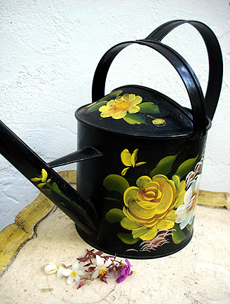 60S TOLE WATERING CAN COTTAGE CHIC