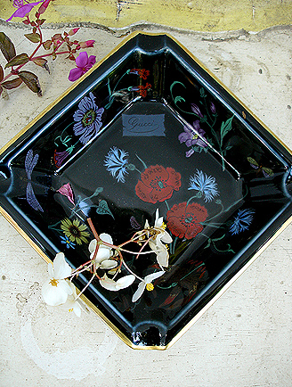 70S GUCCI / LIMOGES ASHTRAY FLORA NOIR